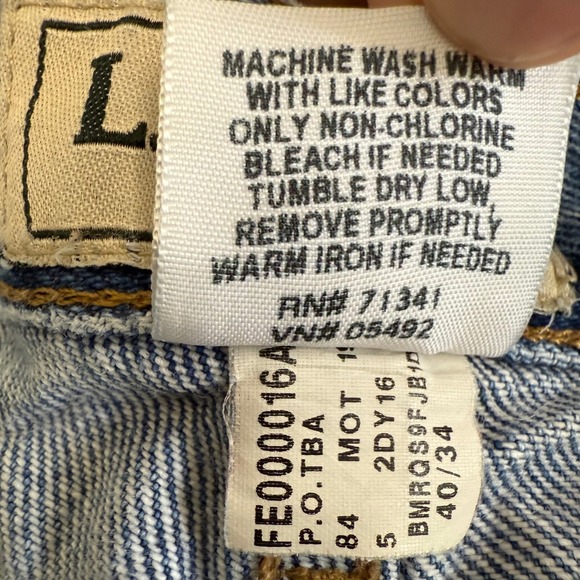 LL‎ Bean Natural Fit Jeans Mens 40x34 (38x32) Light Wash Denim Straight Leg - Picture 6 of 12